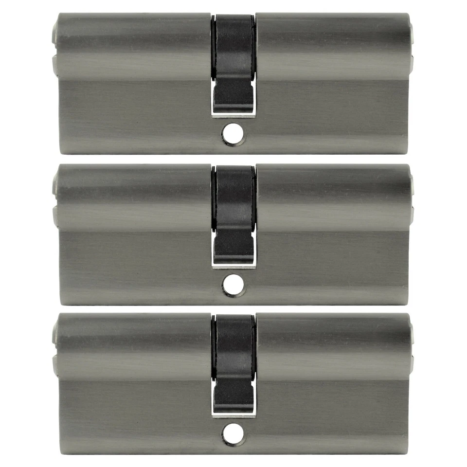 LÖWEN SICHERHEIT 3x Profilzylinder 90mm 45/45 10x Schlüssel Tür Zylinder Schloss Gleichschließend