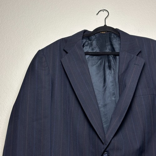 TownCraft Gestreifter Sport Mantel Blazer Marineblau Herren 44R Wollmischung Business Formell - Bild 15 von 22