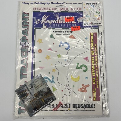 Tape Trace & Paint Magic Mural Transfer System Counting Sheep Wall Art Vintage