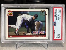 1991 Topps Desert Shield Marty Barrett #496 - PSA 9 - Boston Red Sox