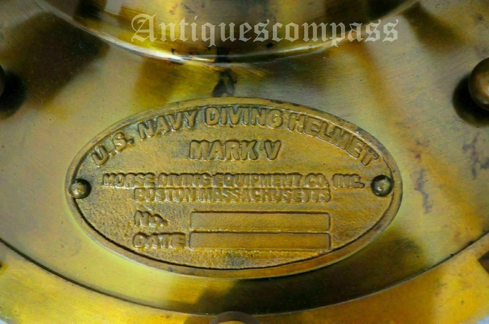 Casco de buceo Mark V tamaño completo de 18" Marina de los Estados Unidos latón acero regalo de buceo en aguas profundas Foto 4 de 4
