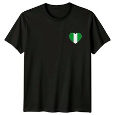 Nigeria Flag Heart Shape Africa Pride Mens Tee Womens Graphic T-Shirt