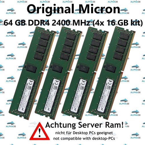 Micron 64 GB (4x 16 GB) ECC DDR4-2400 SuperServer 6028U-TRTP+ Server RAM - 第 1/1 張圖片