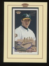 2002 TOPPS 206 FRAMED ON CARD MINI AUTOGRAPH BARRY ZITO A'S SP AUTO