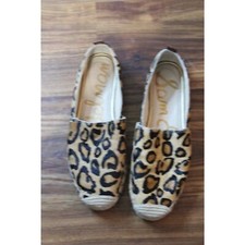Sam Edelman Khloe Espadrille Flats Leopard Calf Hair Size 8
