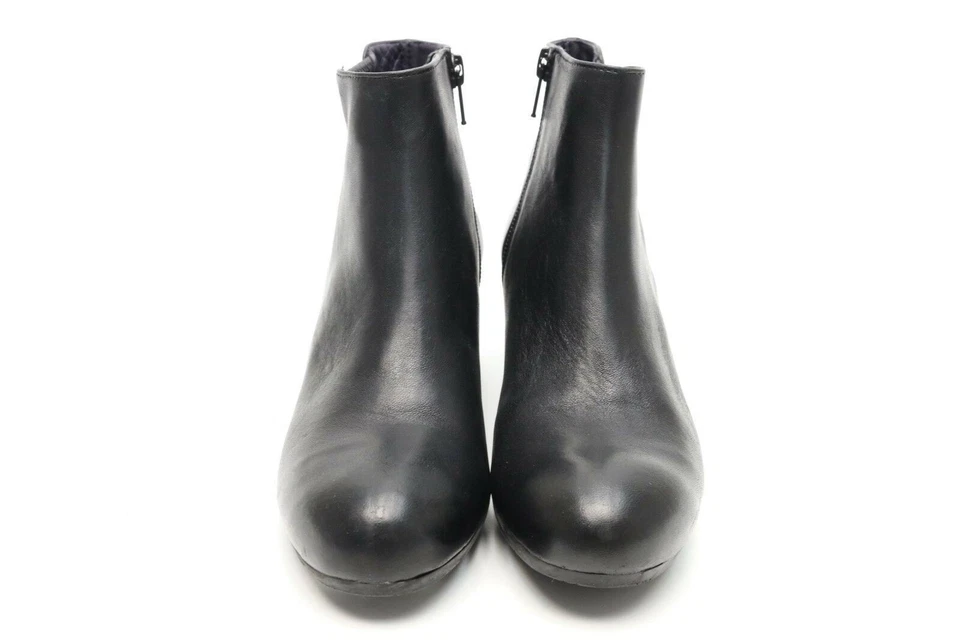 Mujer VAN ELI Negro Cuero Cuña Cremallera Botines Talla 6 M ¡NUEVOS! $210 Foto 3 de 4