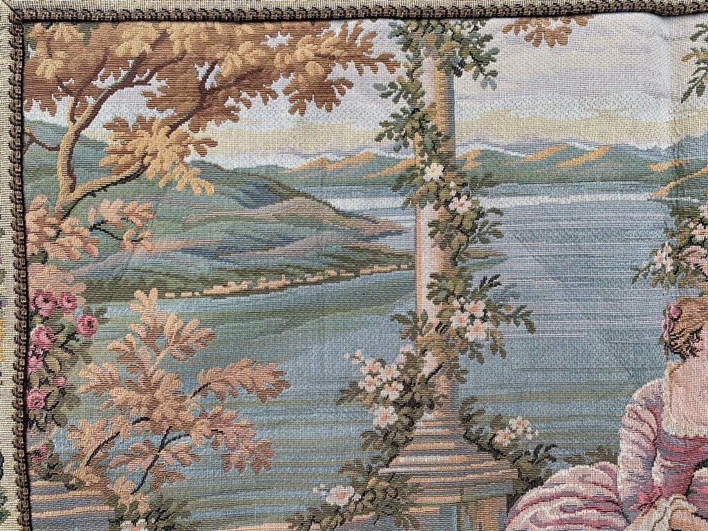 Vintage French Tapestry Medeival Pictorial Stunning Home