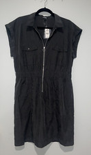 Express shirt dress Black Zipper L Women's