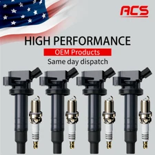 4PCS OEM Ignition Coil & Iridium Spark Plug For Toyota Corolla Matrix 1.8L UF247