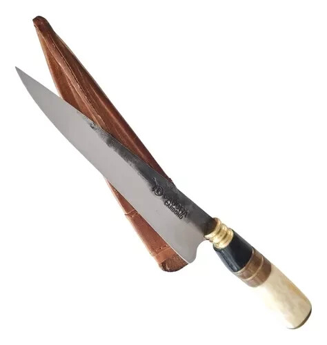 Faca Cuchillo Knife Artesanal Churrasco Barbecue BBQ Rústica Carbono 7 Pol - Picture 1 of 6