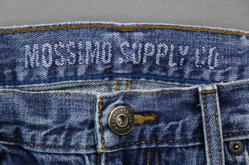 Pantalones de mezclilla Mossimo 2013 para hombre ajustados rectos en apuros talla 36x30 (medida 36x28) - Imagen 3 de 12
