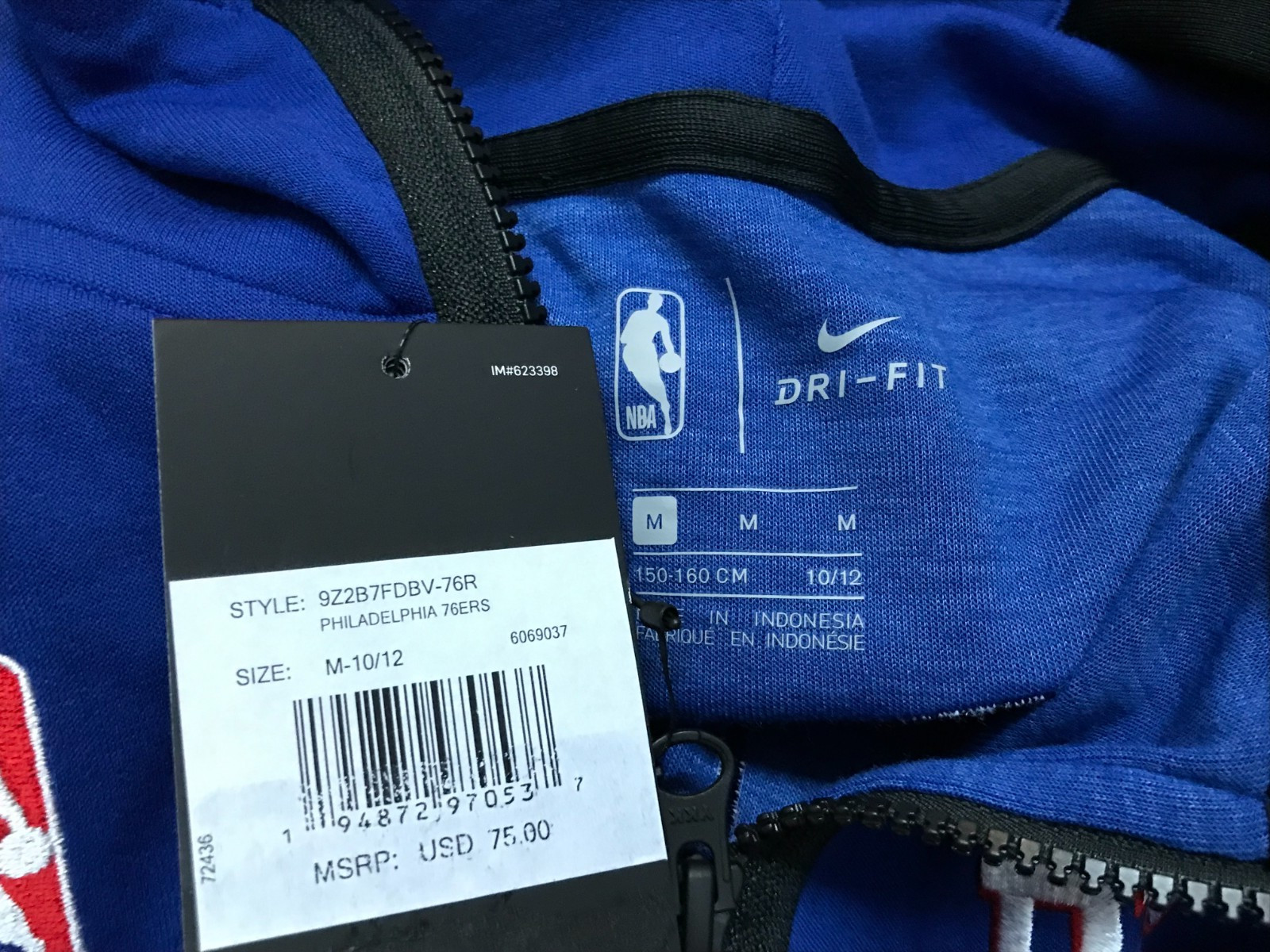 YOUTH M 10/12 - NEW Nike NBA Philadelphia 76ers Showtime Full-Zip Hoodie Jacket thumbnail 13