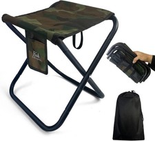 Upgraded Portable Folding Stool, 13-inch, 450 lbs Capacity [Camouflage Edition]