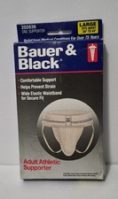 Vintage New 1991 Bauer  Black Mens Jockstrap Large Adult Athletic Supporter