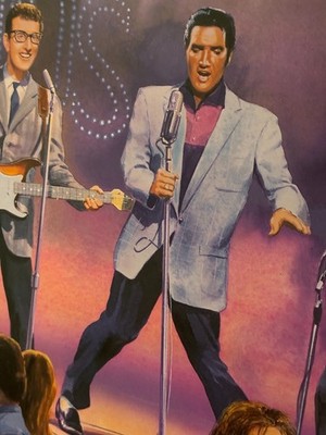 Beautiful pictured with Elvis and his band has lights in picture 36'' X 24''