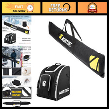 Padded Ski  Boot Travel Bag Combo - Adjustable Length for Skis 200cm  Size 13