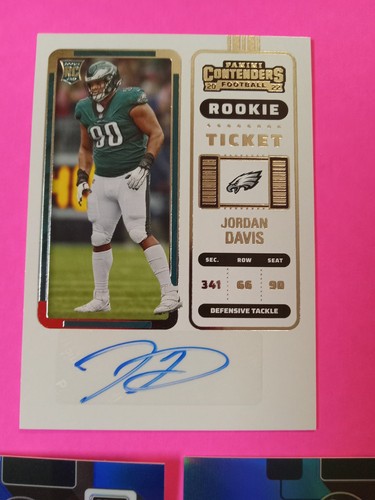 Jordan Davis 2022 Contenders Rookie Ticket Auto + Rated Rookie Refractors /179,/299 - Bild 2 von 8