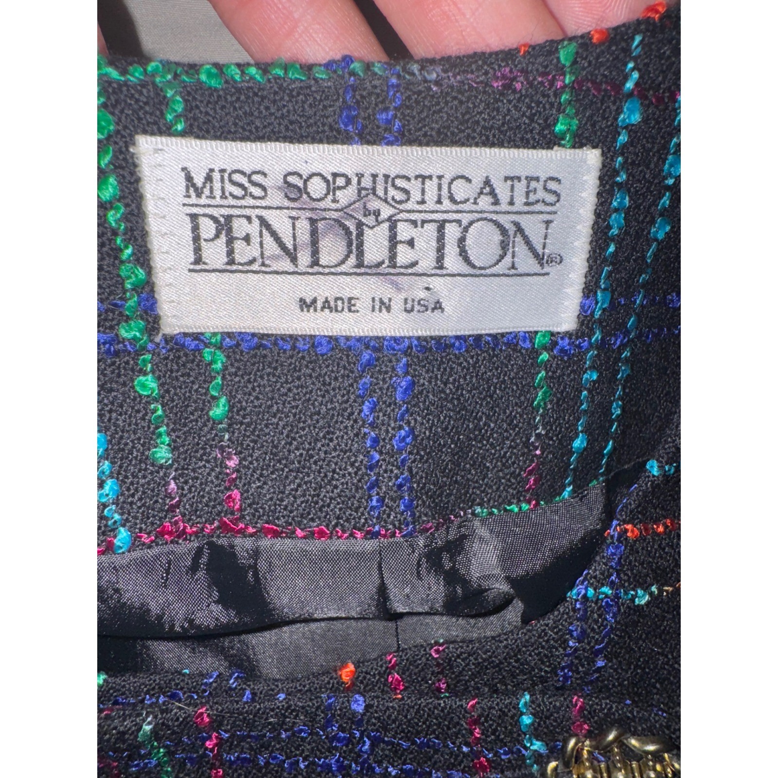 Pendleton Blazer Jacket Womens Black Rainbow Plai… - image 4