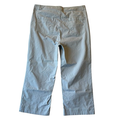 Pantalone chino crop gamba larga Old Navy 16 blu vita alta leggero donna - Foto 2 di 8