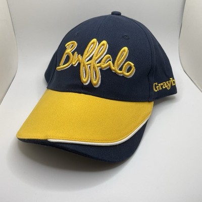 Buffalo Graybar Adjustable Strapback Hat Navy Yellow Embroidered Soft Cap Bison