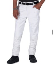 Laverapelle Men's Genuine Lambskin Leather Pants white size 28 - 1804001