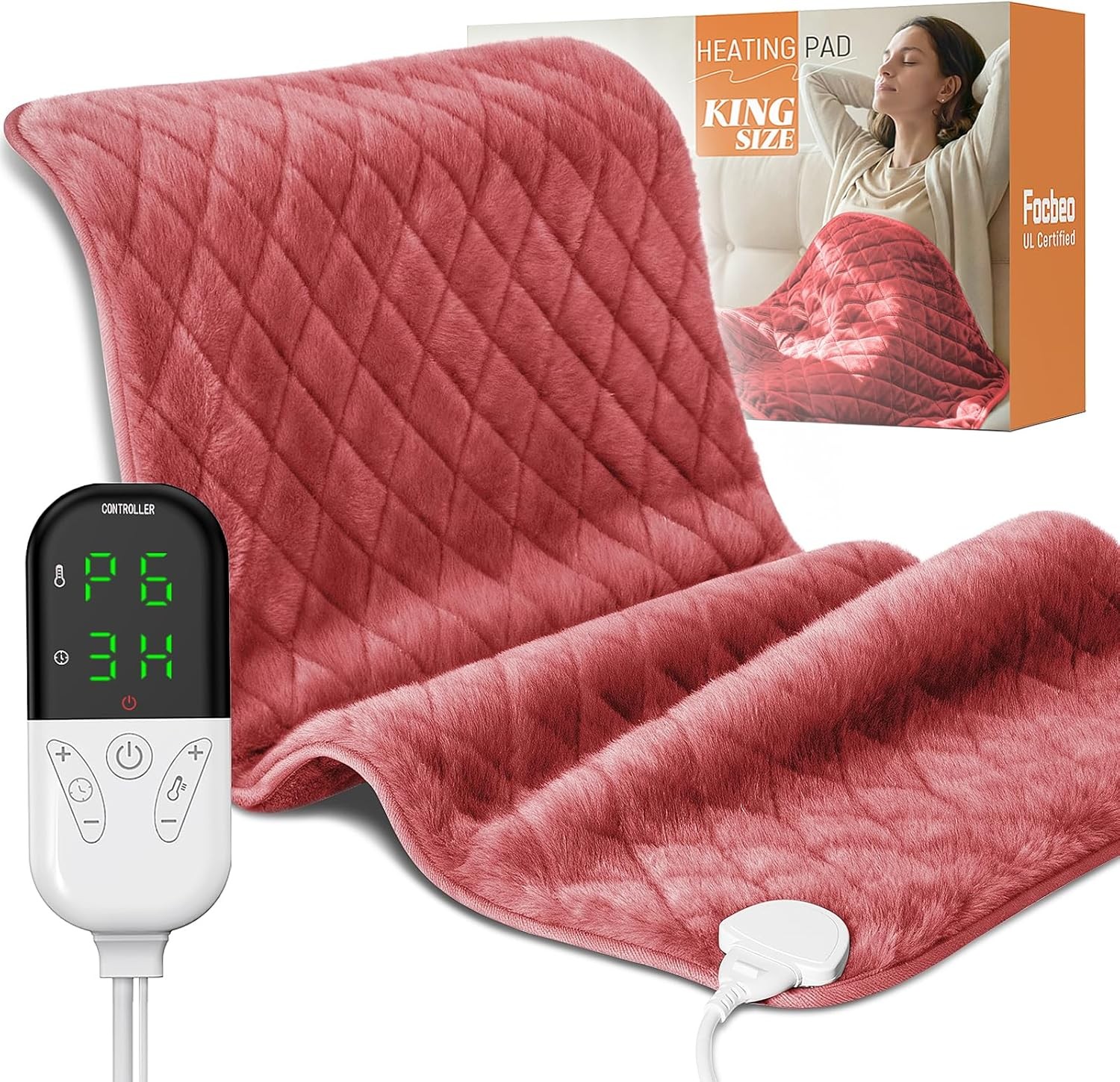 For Back & Neck, King Size 35"x20", Moist & Dry Heat