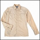 Tommy Hilfiger Mens M Rescue Squad Utility Shirt Khaki Embroidered Y2K Workwear