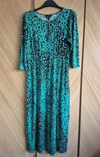New look green leopard print dress size 12 perfect for a Christmas party