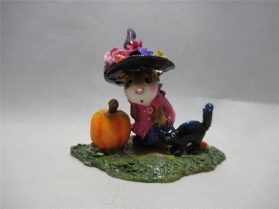 Wee Forest Folk LE 2012 Witchy Hat . . . Scary Cat Pink New in WFF Box