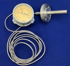 WEKSLER GAS ACTUATED THERMOMETER 20*-240*F 41GLK00RF15Y MIL SPEC T-19646 5”PROBE