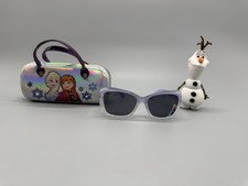 Disney Frozen Purple Silver Sunglasses  Case Holographic  Olaf Elsa Anna