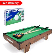 Portable 25-Inch Wooden Pool Table for Endless Family Fun, Indoor & Outdoor