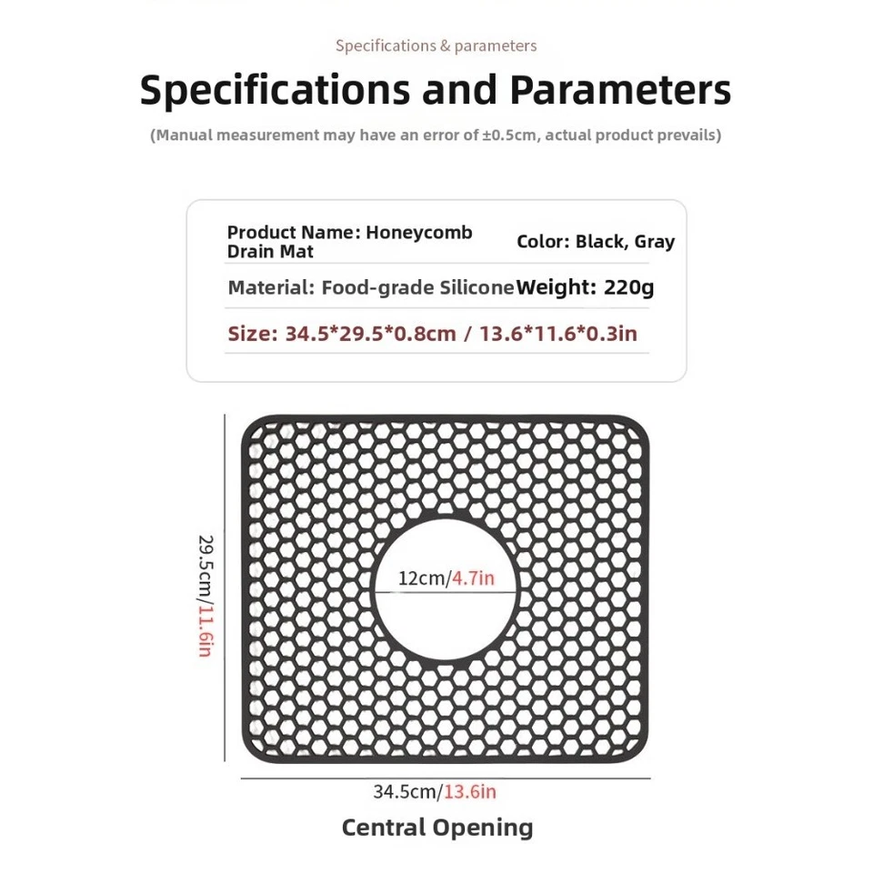 Anpassbare Zuschneidbare Silikon Spülmatte Spülmatte Fleckenresistent - Bild 3 von 4