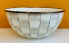 MacKenzie-Childs 89400-840 Hand Painted Mocha Check Small Everyday Bowl. New!