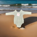 Apple Creek Long Sleeve Waffle Knit Romper In Sage Green — photo 1
