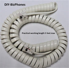 Lot of 2 Off White 9Ft Phone Handset Cord Curly Coil Receiver Bulk Pack