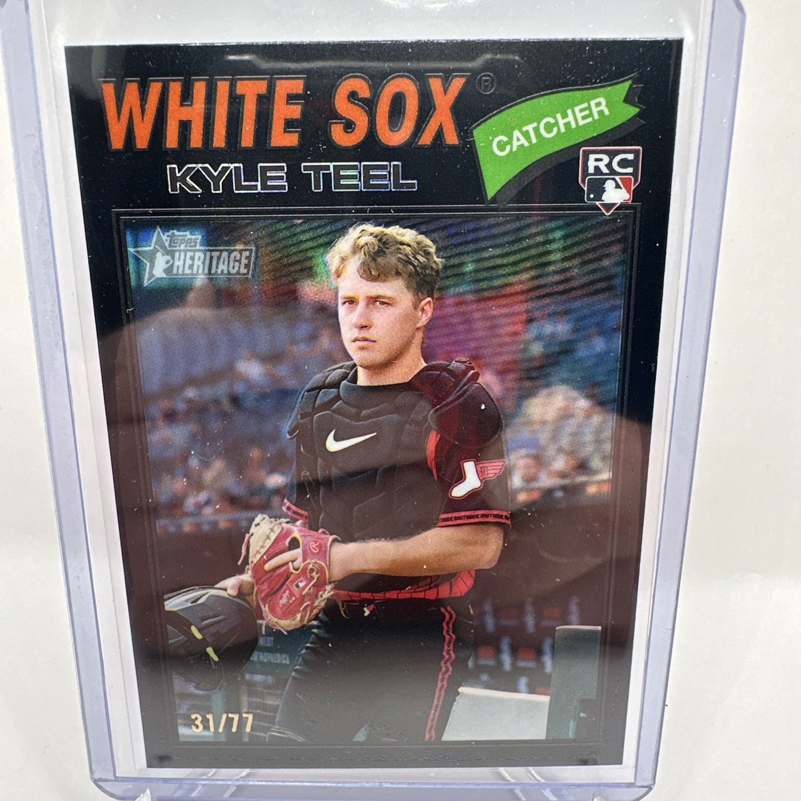 2026 Topps Heritage Chrome Black Border Kyle Teel #182 White Sox SP /77 🔥