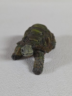 Turtle Figure Knick Knack Realistic Decor Tortoise Green & Brown 2.5'' L 1.75'' H