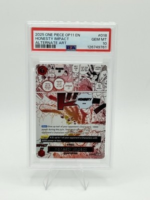 【PSA10】 HONESTY IMPACT ALTERNATE ART Honesty Impact (Alternate Art) OP11-018 A Fist of Divine