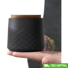 Premium Small Black Ceramic Urn Pet Ashes Memorial Keepsake Decorative Urn New