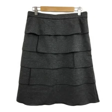 LIMITED EDITION ATSURO TAYAMA Flare Tiered Knee-Length Skirt Gray Size 40