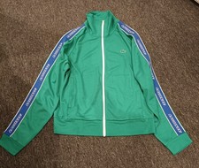 Lacoste Mens Track Jacket Green Full Zip Size L Regular Fit Sports Top
