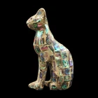 Unique Antique Egyptian Natural Gem Stone Cat GOD BASTET Statue LARGE (6" inch)