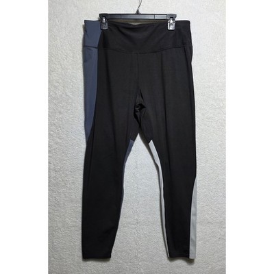 Avia Womens XXL 20 Colorblock High Rise Performance Leggings Black Grey