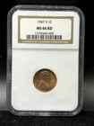 1947-S NGC MS66 RD Lincoln Cent 1c Wheat Penny US Coin D79
