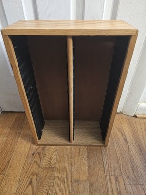 40 CD Wooden CD Rack Stand Storage Holds 40 Jewel Cases Wood