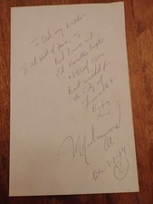Muhammad Ali Handwritten Letter PSA And Beckett LOA's