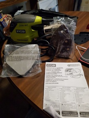 Ryobi Corded Corner Cat Finish Sander W/ Bag Model Cfs1503g