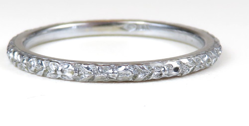 Antique Art Deco 1920's Unisex 18KW Wedding Band Ring Size 8.5 UK-Q1/2 1.72MM