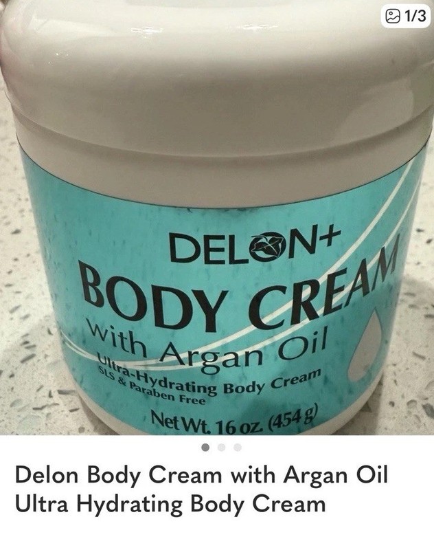 2x Delon Body Cream with Argan Oil Ultra Hydrating 16oz Paraben Free New
